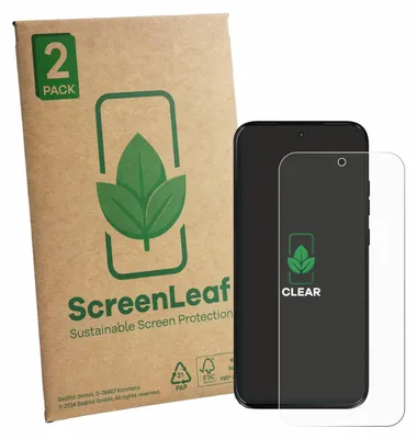 Produktbild von 2x ScreenLeaf Schutzfolie für Motorola Moto G Max nachhaltiger Displayschutz Display Schutz Folie Klar Transparent