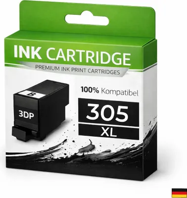 Produktbild von Tintenpatrone kompatibel für 305XLK HP Deskjet 2820e/2823e/4222e/4220e/2700/ 2730/ 4200/ 4134/;Hp Envy 6020/ 6022/ 6030/ 6032/ 6420/ 6422/ 6430/ 6432 in Schwarz