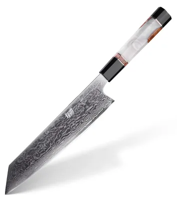 Kiritsuke Messer 23 cm, Damaststahl, Japan-Stil, schwarz