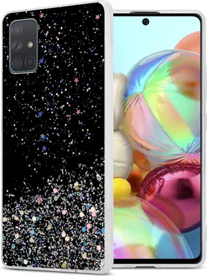Produktbild von Cadorabo Hülle für Samsung Galaxy A71 5G Schutz Hülle in Schwarz Handyhülle TPU Etui Glitter Cover Case Glitzer
