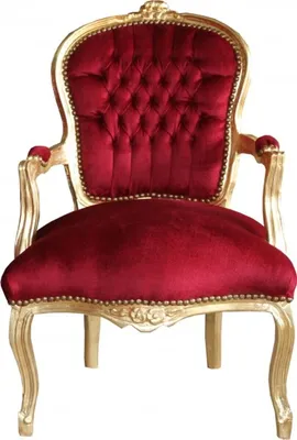 Produktbild von Casa Padrino Barock Salon Stuhl Bordeaux / Gold - Möbel Interior