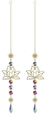 Productafbeelding van Set van 2 Lotusblüten Kristal Sonnenfangers voor Vensterdecoratie
