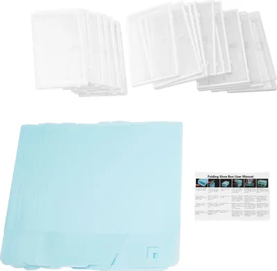Immagine prodotto di Scatole portaoggetti pieghevoli con coperchio trasparente, colore blu
