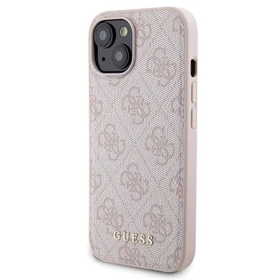 Produktbild von Guess 4G Metal Logo Hüllenset Für Iphone 15 + 5000 Mah Magsafe Powerbank - Pink