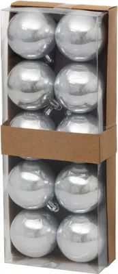 Immagine prodotto di Palline MagicHome Natale, 10 pz, argentate, per albero di Natale, 5 cm