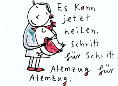 Produktbild von Postkarte Karindrawings "Es kann jetzt heilen. Schritt für Schritt."