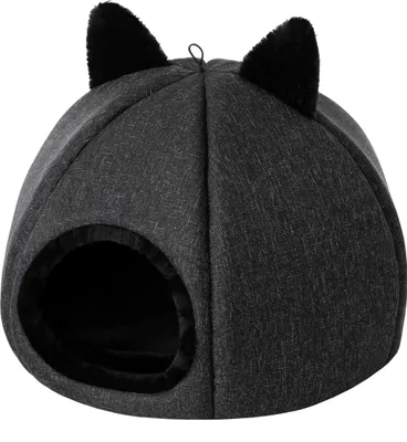 Obrázek produktu pro Kočičí jeskyně "Kočičí hlava" (40×40×28 cm) | Kočičí domeček, kočičí bouda, hřiště, domeček pro malé psy | Doggy