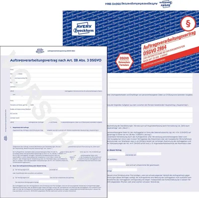 Produktbild von Auftragsverarbeitungsvertrag A4 4-seitig Packung mit 5 Stück
