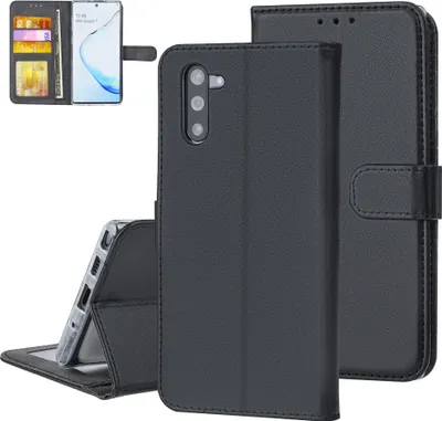 Immagine prodotto di Samsung Galaxy Note 10 Custodia a libro Portacarte Nero - Chiusura magnetica