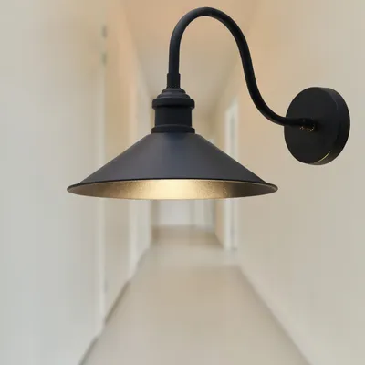 Produktbild von Wandleuchte Innen aus Metall Schwarz-Gold, Wandlampe Innen, Wanddeko Wohnzimmer, Wandlampe Badezimmer, Wandleuchte Schlafzimmer, Deko Wohnzimmer