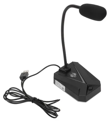Obrázek produktu pro Počítačový mikrofon USB s RGB osvětlením, nastavitelným husím krkem a potlačením šumu, 360° USB mikrofon pro hraní her a videokonference – Leo