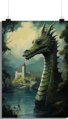 Produktbild von Seeungeheuer Poster - Fantasie Poster - 51x71cm - Perfekt zum Einrahmen