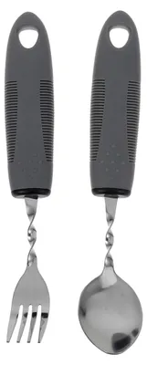 Produktbild von 2-teiliges Edelstahl Besteckset mit ergonomischen Griffen für Senioren