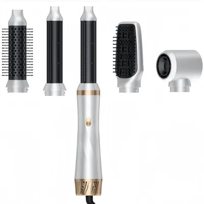 Produktbild von Haarstyler 5-in-1, Airstyler mit Rundbürsten-Haartrockner, Warmluftbürste & Lockenstab, für Volumen, Locken und schnelles Trocknen