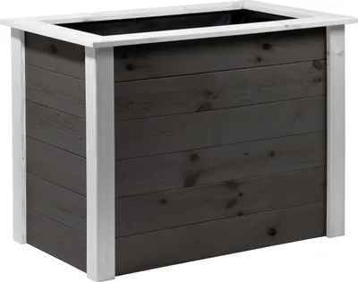 Produktbild von dobar Hochbeet "Two-Tone" inkl. Pflanzfolie, 2-farbiger Pflanzkasten, 108 x 65 x 80 cm, Anthrazit/Weiß
