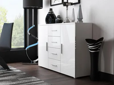 Productafbeelding van Furniture24 Kommode Soho S-8, modern, wit/hoogglans, geschikt voor de woonkamer