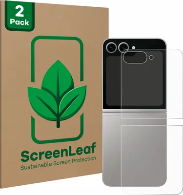 Produktbild von 2x ScreenLeaf Schutzfolie für Samsung Galaxy Z Flip 6 (Rückseite) nachhaltiger Displayschutz Display Schutz Folie Klar Transparent