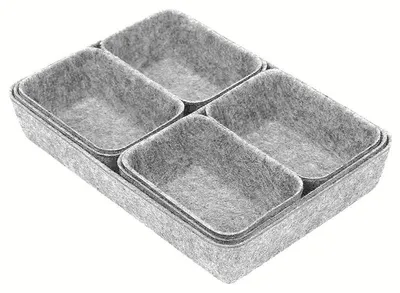 Schubladen-Organizer 8er Set, Filz, Grau, verschiedene Größen