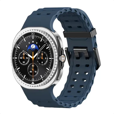 Produktbild von imoshion Ocean Silikonarmband für das Samsung Galaxy Watch 8 (40/44mm) / Classic (46mm) - Dunkelblau