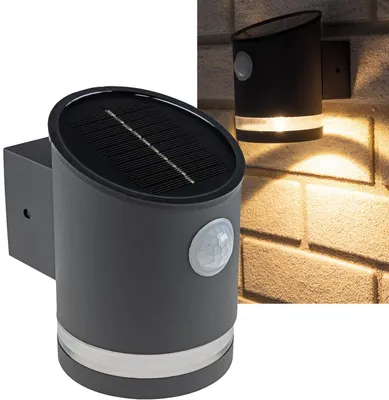 Immagine prodotto di Applique solare a LED 'SWL 119-A' Rilevatore di movimento PIR, IP44, antracite