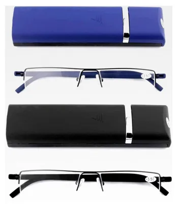 Produktbild von 2 Stück ultraleichte TR90 Lesebrillen für Herren und Damen, klassische Halbrandbrille im schmalen Stil mit Etui und Brillenputztuch +2.0