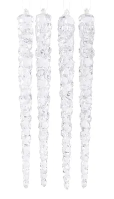 Produktbild von Anhänger Eiszapfen fluoreszierend Kunststoff 15cm, 4 Stück