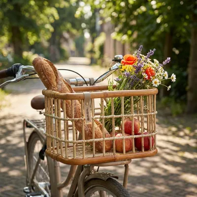 Image de Panier à vélo Green Life 30 litres en rotin naturel / marron