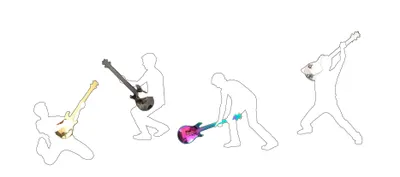 Zdjęcie produktu dla Winkee Rocks - Rockin' Guitar Zestaw 4 łyżek do gitary