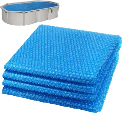 Zdjęcie produktu dla VOUNOT® Płachta solarna do basenu, prostokątna, 800 x 400 cm, płachta solarna do basenu o grubości 120 µm, folia solarna do basenu, z możliwością przycięcia, niebieska
