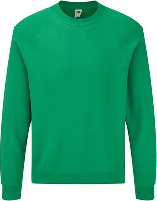 Produktbild von Fruit Of The Loom Erwachsene Uni Klassik Raglan Sweatshirt PC3889 (M) (Grün meliert)