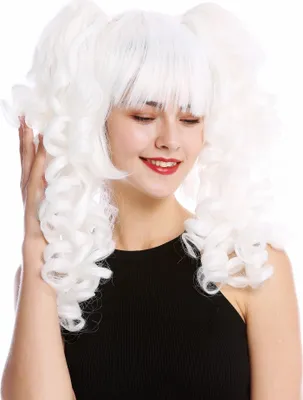Produktbild von WIG ME UP Perücke Cosplay Lang Zöpfe Weiß YZF-7080+A-1001