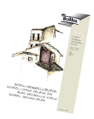 Obrázok produktu pre Folia 8353 Školský blok na vodové farby 150 g/m2 DIN A3 biely 10 listov(T)