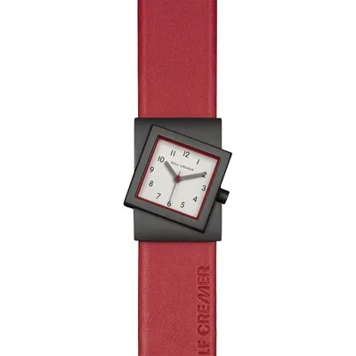 Produktbild von Rolf Cremer Uhr Turn S 507711 Lederband, Edelstahl, rot, grau