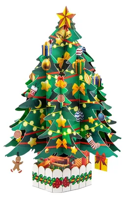 3D-Pop-up-Weihnachtskarte mit Umschlag, Weihnachtskarte für Kinder, Familie