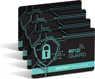 Produktbild von RFID GUARD 4x NFC RFID Karte Karten Set RFID & NFC Schutz Blocker Card für EC Kreditkarten Ausweis