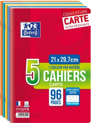 Image de Oxford 400084974 5er Schulheft geheftet 210 x 297 mm Seyés 96 Seiten