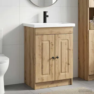 Zdjęcie produktu dla Maison Exclusive - Komplet mebli do łazienki, wykończenie: orzech artystyczny, wymiary: 78,5 x 37,5 x 81 cm