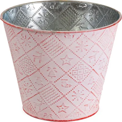 Produktbild von Runder Pflanztopf, in Rot Ø 10x9 cm, Blumenschale aus Metall