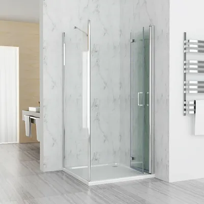 Produktbild von MIQU Duschkabine 100x75x197 cm Eckeinstieg Dusche Falttür Duschwand mit Seitenwand NANO