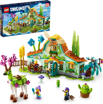 Zdjęcie produktu dla LEGO 71459 DREAMZzz Stajnia fantastycznych stworzeń, Zabawka z Figurką Jelenia do Zbudowania na 2 Sposoby, z 4 Minifigurkami z Serialu, Mityczne Stworzenia dla Dzieci, Prezent na Boże Narodzenie