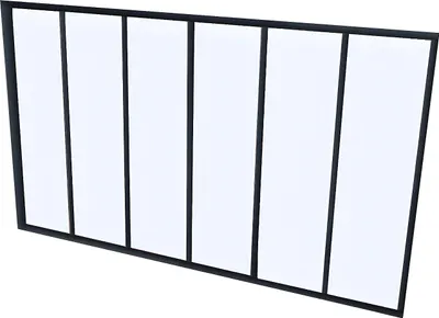 Produktbild von BAYVIEW verglaste Wand aus schwarz lackiertem Aluminium - 180x130 cm