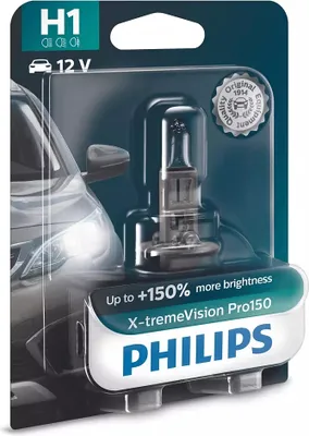 Produktbild von 1x PHILIPS H1 Glühlampe Fernlicht 12V 55W P14.5s Halogen 12258XVPB1