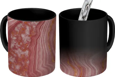 Produktbild von MuchoWow® Zauber Tasse Zaubertasse Magic Marmor - Rosa - Golden 350 ml Farbwechsel Becher Geschenk Geschenkidee - Magic-Tasse - Fototasse - Keramiktassen - Bilder - Tasse Kaffee - Getränkbecher - Kaff