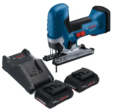 Obrázek produktu pro Akumulátorová přímočará pila Bosch GST 18V-125 S Professional 18 V 125 mm bezkartáčová + 2x akumulátor ProCORE 4,0 Ah + nabíječka.