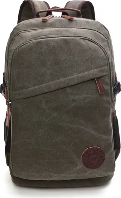 Produktbild von Grosse Kapazität Frau Herren Canvas Laptop Rucksack Schulrucksack Studenten Rucksack Jungen Teenager Arbeitsrucksack für Alltag Business, Grün