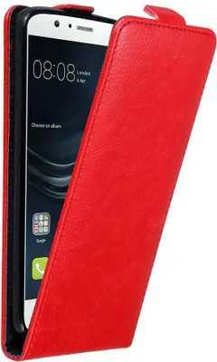 Produktbild von Cadorabo Hülle für Huawei P9 LITE 2016 / G9 LITE Schutz Hülle in Rot Flip Etui Handyhülle Case Cover