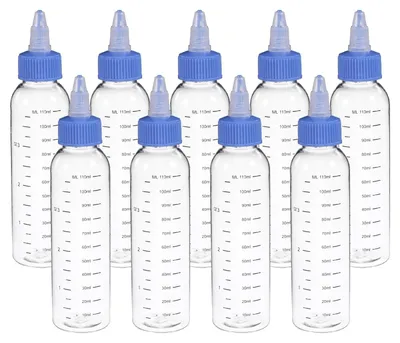 9er-Pack Dosierflaschen 110 ml, transparent/blau, PET/PP