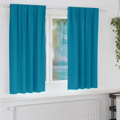 Produktbild von Verdunkelungs-Vorhänge mit Ringen 2 pcs Türkis 175 x 140 cm