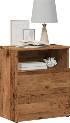 Image de vidaXL Table de nuit imitation vieux bois 50x32x60 cm Bois composite