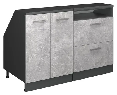 Immagine prodotto di Set di mobili sottotetto Vicco Rion Calcestruzzo 120 cm Set di 2 carcasse armadio profondità 60 cm, Model 60442